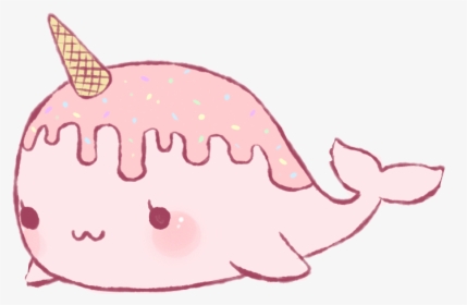 Clip Art Icecream Pink Cute Animal - Transparent Narwhal Cute, HD Png Download, Transparent PNG