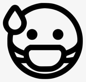 Emoticon,smile,facial Expression,line And White,icon,coloring - Sick Icon Png, Transparent Png, Transparent PNG