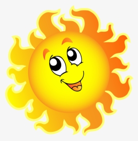 Illusion Clipart Kid Drawing - Cartoon Sun And Clouds, HD Png Download, Transparent PNG