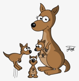 Kangaroo Cartoon Png Transparent Image - Kangaroo Drawing Transparent Background, Png Download, Transparent PNG