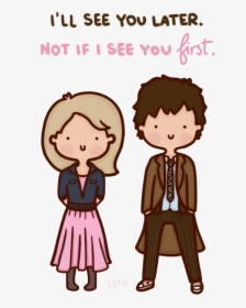 Doctor Who Cartoon Fanart Rose Tyler Ten Doctor Who - Not If I Save You First Fanart, HD Png Download, Transparent PNG