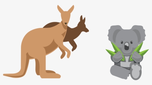 difference between kangaroo and koala clipart