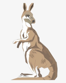Standing Australia Kangaroo Back To See Drawing Clipart - 袋鼠, HD Png Download, Transparent PNG