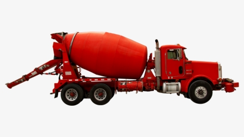 Red Cement Mixer Truck, HD Png Download, Transparent PNG