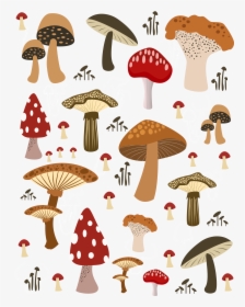 Mushrooms Vector Button Mushroom - Mushroom Illustration, HD Png Download, Transparent PNG