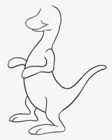 How To Draw Cartoon Kangaroo - Line Art, HD Png Download, Transparent PNG