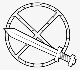 Jonadab Round Sword And Shield Clip Art - Cartoon Sword And Shield, HD Png Download, Transparent PNG