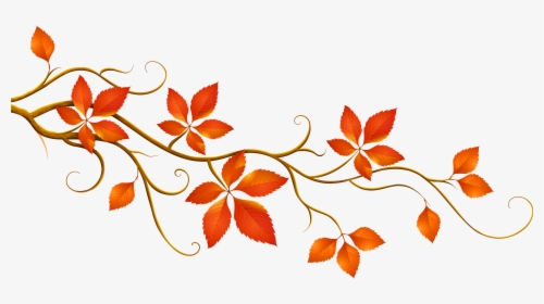Decorative Branch With Autumn Leaves Png Clipart - Fall Leaves Clip Art, Transparent Png, Transparent PNG