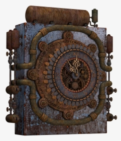 Clock, Old Clock, Steampunk, Machine, Pipes, Metal - Steampunk Machine Png, Transparent Png, Transparent PNG