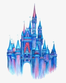 Disney Castle Art Magic In The Air Print Colorful Drawing - Drawing Disney Castle, HD Png Download, Transparent PNG