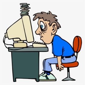 Exhausted Computer User Clip Arts - Eyes Glued To The Screen, HD Png Download, Transparent PNG