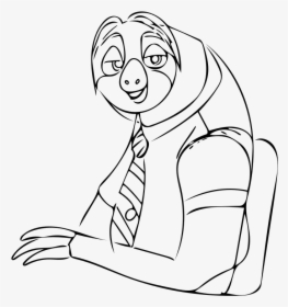 28 Collection Of Flash From Zootopia Drawing - Sloth From Zootopia Drawing, HD Png Download, Transparent PNG