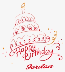 Jordan Happy Birthday Vector Cake Name Png - Calligraphy, Transparent Png, Transparent PNG