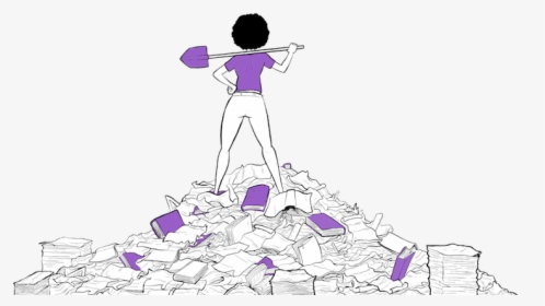 Student Holding A Shovel On A Pile Of Homework - Illustration, HD Png Download, Transparent PNG