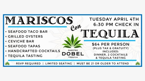 Mariscos Con Tequila Banner - Maestro Dobel Tequila, HD Png Download, Transparent PNG