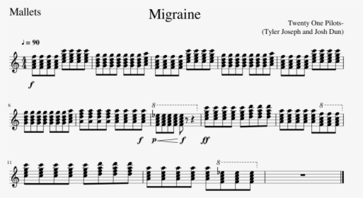 Migraine Sheet Music Composed By Twenty One Pilots- - Sheet Music, HD Png Download, Transparent PNG