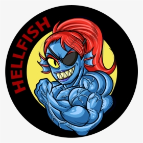 E621 Biceps Big Muscles Eye Patch Eyewear Female Fin - Undyne Muscle, HD Png Download, Transparent PNG