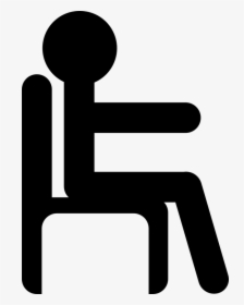 Man, Sit, Chair, Pictogram, Black, Work - Stick Figure In Chair, HD Png Download, Transparent PNG