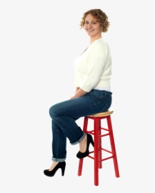Women Sitting On Stool, HD Png Download, Transparent PNG