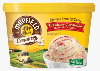Strawberry Cheesecake - Mayfield Chocolate Ice Cream, HD Png Download, Transparent PNG