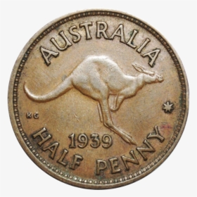 Scarce 1939 Australian Halfpenny Kangaroo Reverse Very - Coin, HD Png Download, Transparent PNG