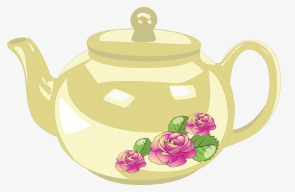 Flower,cup,kettle - Clipart Tea Pot Png, Transparent Png, Transparent PNG