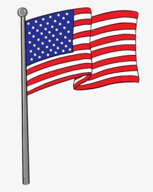 How To Draw American Flag - American Flag Pole Png, Transparent Png, Transparent PNG