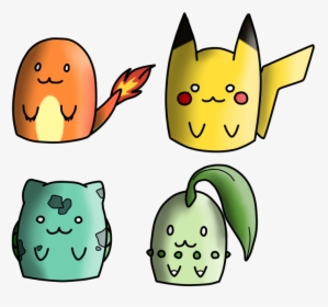 Collection Of Free Pikachu Drawing Bulbasaur Download - Pikachu Charmander Squirtle And Bulbasaur Drawing, HD Png Download, Transparent PNG