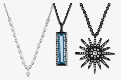 House Of Virtruve Diamond And Blue Gemstone Necklaces - Locket, HD Png Download, Transparent PNG