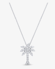 18k White Gold Large Palm Tree Pendant With Diamonds - Locket, HD Png Download, Transparent PNG