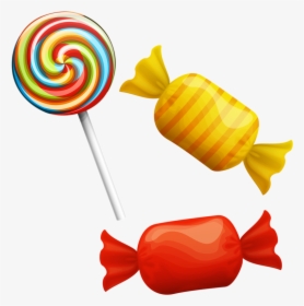 Lollipop Candy Clip Art - Lollipop And Candy Clipart, HD Png Download, Transparent PNG