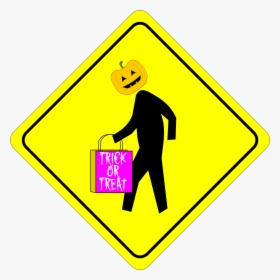 Halloween Pedestrian Caution Sign - Old Person Crossing Sign, HD Png Download, Transparent PNG