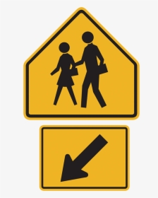 School Crossing - Road Sign School Zone, HD Png Download, Transparent PNG