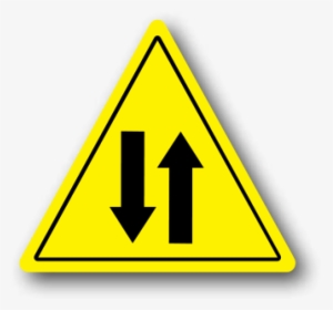 Durastripe Yellow Triangle With Double Arrow Safety - Yellow Triangle Safety Sign, HD Png Download, Transparent PNG