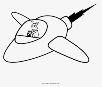 Alien Spaceship Coloring Page - Sketch, HD Png Download, Transparent PNG