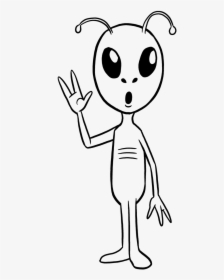 Alien Spaceship Easy Drawing Alien Drawing Easy Alien - Full Body Alien Drawing, HD Png Download, Transparent PNG