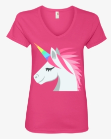 Unicorn Face Emoji Ladies - Unicorn Shirt Png, Transparent Png, Transparent PNG