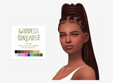 After Adding Maxis Match Colors & Textures - Sims 4 Dread Hair, HD Png ...