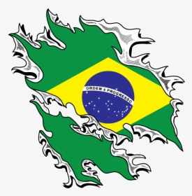 Brazilian Flag Tear Design República Federativa Do - Brazil Flag, HD Png Download, Transparent PNG