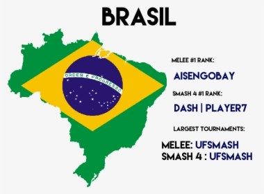 Top 3 Melee, Top 3 Smash 4, Largest Tournaments - Brazil Flag Country Shape, HD Png Download, Transparent PNG