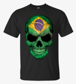 Brazilian Flag Skull T Shirt & Hoodie - Brazilian Skull, HD Png Download, Transparent PNG