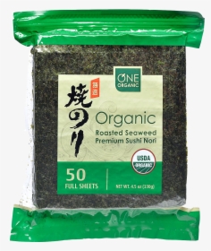 One Organic Sushi Nori Premium Roasted Organic Seaweed - Organic Nori, HD Png Download, Transparent PNG