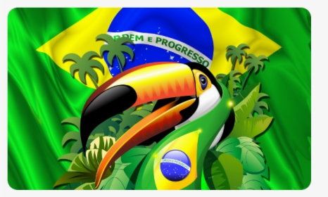 Brazil Flag With Toco Toucan Doormat 30 X18 - Toco Toucan With Brazil Flag, HD Png Download, Transparent PNG