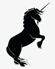 Horse Unicorn Silhouette Clip Art - Rearing Unicorn Silhouette, HD Png Download, Transparent PNG