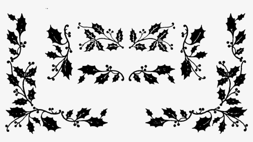 Clip Freeuse Old Designs Patterns Holly Border Frame - Christmas Design Black And White Png, Transparent Png, Transparent PNG