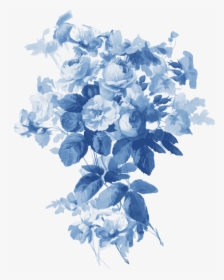 China Blue Flower Left - Transparent Blue Flowers Png, Png Download, Transparent PNG