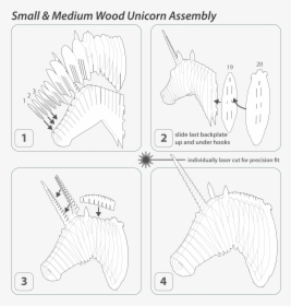 Merlin The Birch Wood Unicorn Head Instructions - Fish, HD Png Download, Transparent PNG