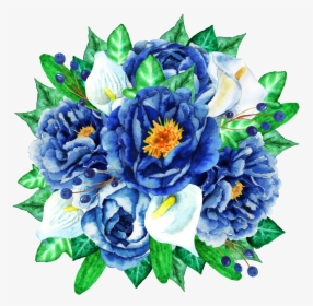 Bouquet Vector Blue Flower, HD Png Download, Transparent PNG