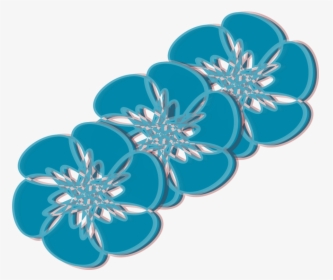 Blue,turquoise,flower - Flower Teal Transparent, HD Png Download, Transparent PNG
