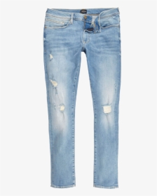 Jeans For Men Png Pics - Light Ripped Blue Jeans, Transparent Png, Transparent PNG